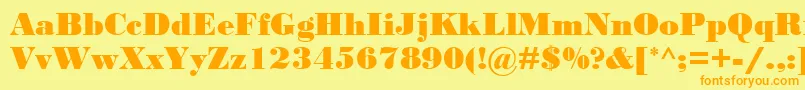 BodoniMtBlack Font – Orange Fonts on Yellow Background