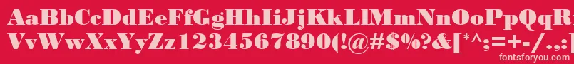 BodoniMtBlack Font – Pink Fonts on Red Background