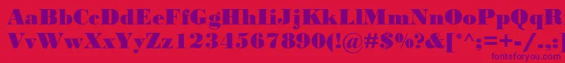 BodoniMtBlack Font – Purple Fonts on Red Background