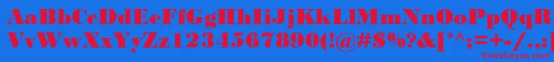 BodoniMtBlack Font – Red Fonts on Blue Background