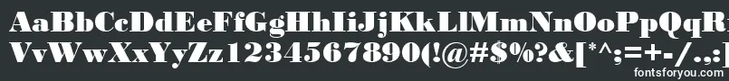 BodoniMtBlack-fontti – valkoiset fontit mustalla taustalla