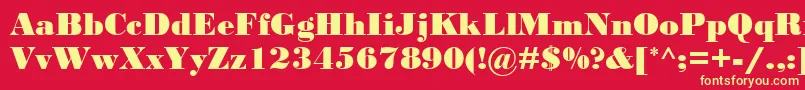 BodoniMtBlack Font – Yellow Fonts on Red Background