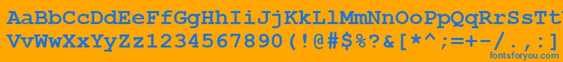 Шрифт CourierNewKoi8Bold – синие шрифты на оранжевом фоне