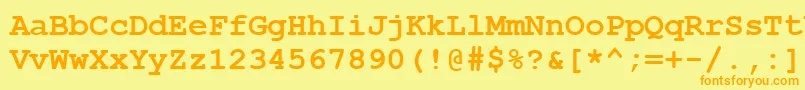 Шрифт CourierNewKoi8Bold – оранжевые шрифты на жёлтом фоне