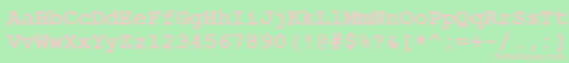 フォントCourierNewKoi8Bold – 緑の背景にピンクのフォント