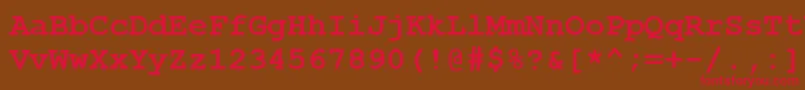 CourierNewKoi8Bold Font – Red Fonts on Brown Background