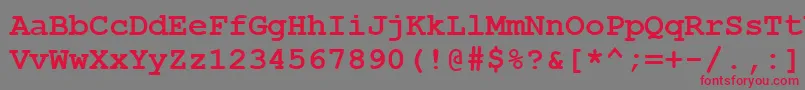 フォントCourierNewKoi8Bold – 赤い文字の灰色の背景
