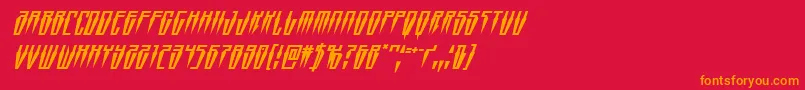 Swordtoothsuperital Font – Orange Fonts on Red Background