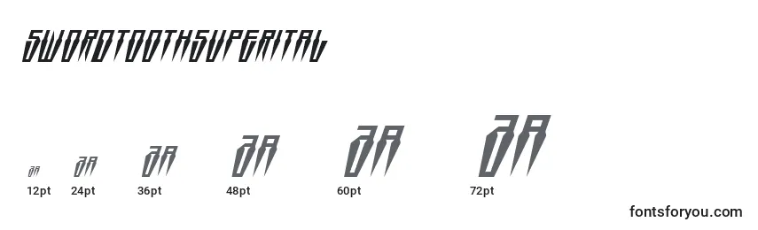 Размеры шрифта Swordtoothsuperital