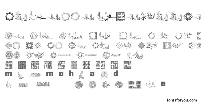 Czcionka MohammadRasoolallah – alfabet, cyfry, specjalne znaki