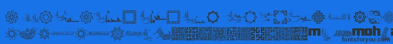 MohammadRasoolallah Font – Black Fonts on Blue Background