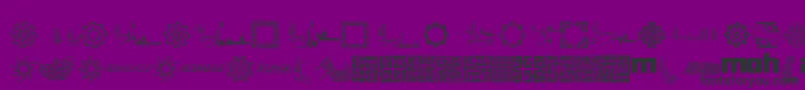 Czcionka MohammadRasoolallah – czarne czcionki na fioletowym tle
