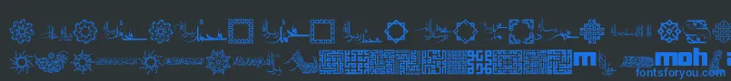 MohammadRasoolallah Font – Blue Fonts on Black Background