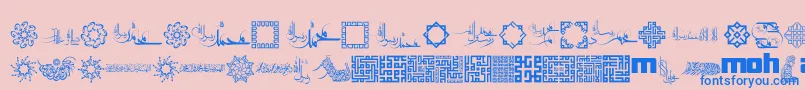 MohammadRasoolallah Font – Blue Fonts on Pink Background