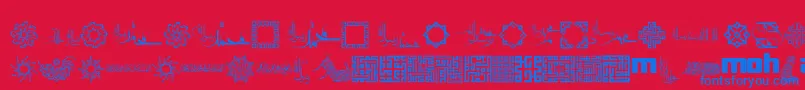 MohammadRasoolallah Font – Blue Fonts on Red Background