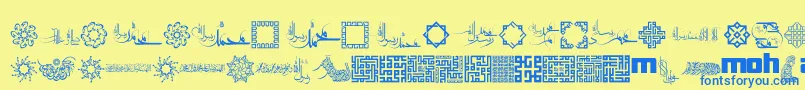 MohammadRasoolallah Font – Blue Fonts on Yellow Background