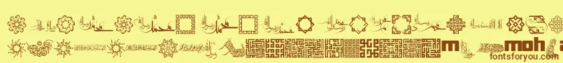 MohammadRasoolallah Font – Brown Fonts on Yellow Background