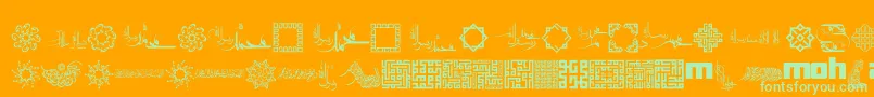 MohammadRasoolallah Font – Green Fonts on Orange Background