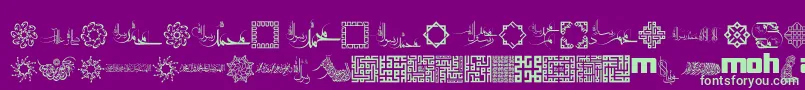 MohammadRasoolallah Font – Green Fonts on Purple Background