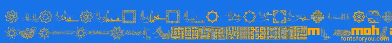 MohammadRasoolallah Font – Orange Fonts on Blue Background