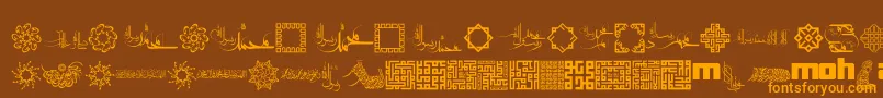 MohammadRasoolallah Font – Orange Fonts on Brown Background