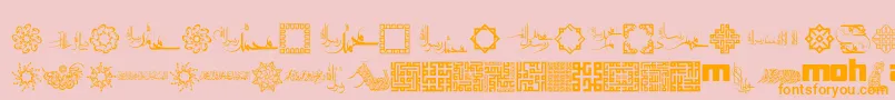 MohammadRasoolallah Font – Orange Fonts on Pink Background