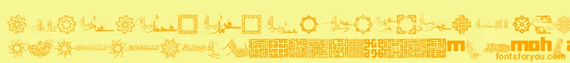 MohammadRasoolallah Font – Orange Fonts on Yellow Background
