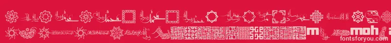 MohammadRasoolallah Font – Pink Fonts on Red Background