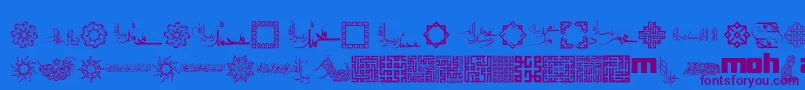 MohammadRasoolallah Font – Purple Fonts on Blue Background