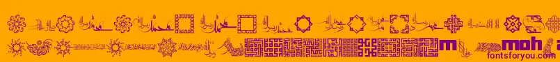 MohammadRasoolallah Font – Purple Fonts on Orange Background