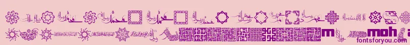 MohammadRasoolallah Font – Purple Fonts on Pink Background