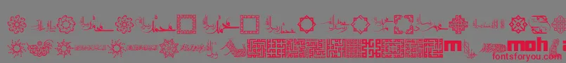 MohammadRasoolallah Font – Red Fonts on Gray Background