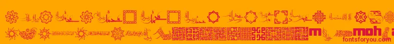 Шрифт MohammadRasoolallah – красные шрифты на оранжевом фоне