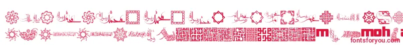 MohammadRasoolallah Font – Red Fonts on White Background