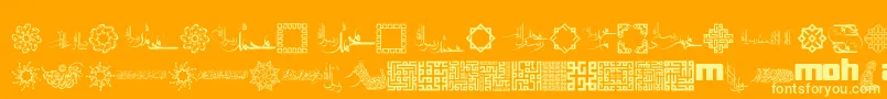 MohammadRasoolallah Font – Yellow Fonts on Orange Background