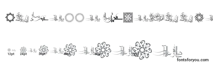 Размеры шрифта MohammadRasoolallah