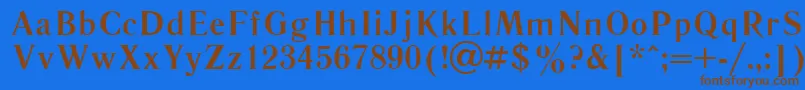 フォントLiteraturnayaBold.001.001 – 茶色の文字が青い背景にあります。