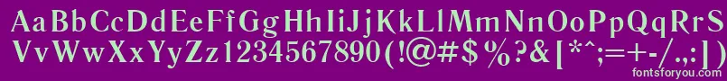 フォントLiteraturnayaBold.001.001 – 紫の背景に緑のフォント