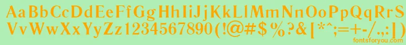 LiteraturnayaBold.001.001 Font – Orange Fonts on Green Background