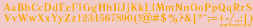 フォントLiteraturnayaBold.001.001 – オレンジの文字がピンクの背景にあります。