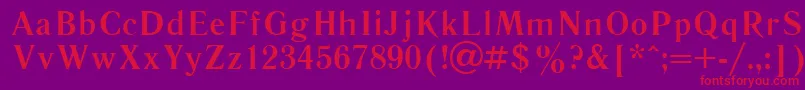 フォントLiteraturnayaBold.001.001 – 紫の背景に赤い文字