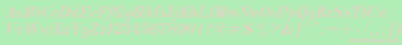 ElizabethcItalic Font – Pink Fonts on Green Background