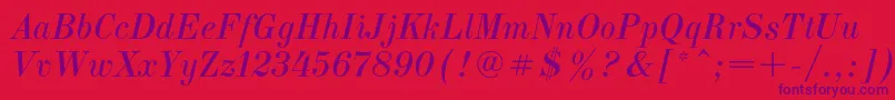 ElizabethcItalic Font – Purple Fonts on Red Background