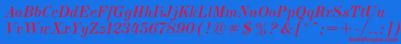 ElizabethcItalic Font – Red Fonts on Blue Background