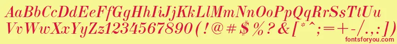 ElizabethcItalic Font – Red Fonts on Yellow Background