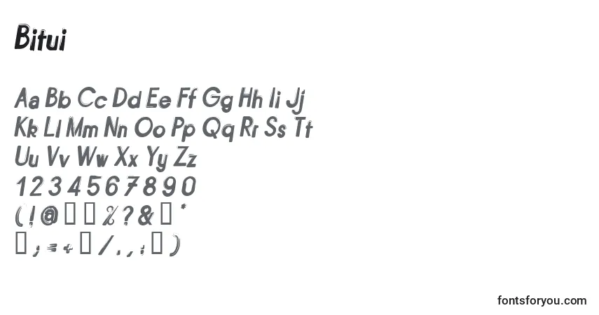 Шрифт Bitui – алфавит, цифры, специальные символы