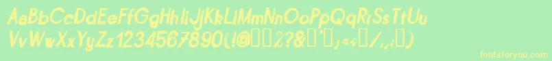 Bitui Font – Yellow Fonts on Green Background