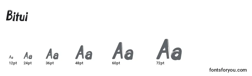 Tamaños de fuente Bitui