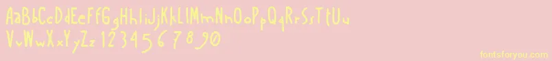 Amanoboldensada Font – Yellow Fonts on Pink Background