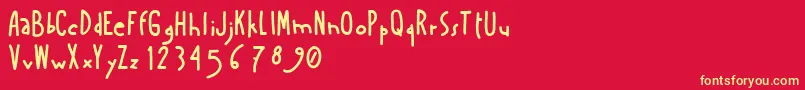 Amanoboldensada Font – Yellow Fonts on Red Background